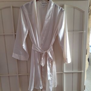Morgan Taylor Cream White Satin Robe